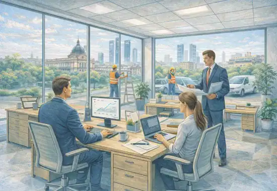 Reformas de oficinas en Madrid con diseño moderno y espacios de trabajo funcionales