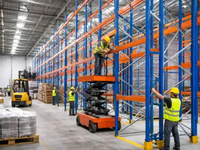 instalación de racks industriales en almacén logístico